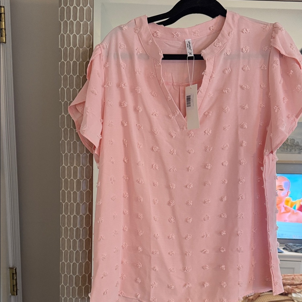 ePretty Light Pink Textured Blouse